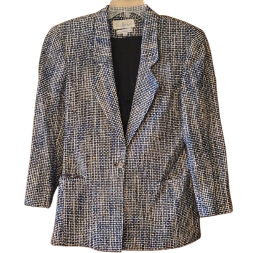 Emil Rutenberg Vintage Womans 100% Hand‎ Woven Silk Blazer Suitcoat Jacket in XS